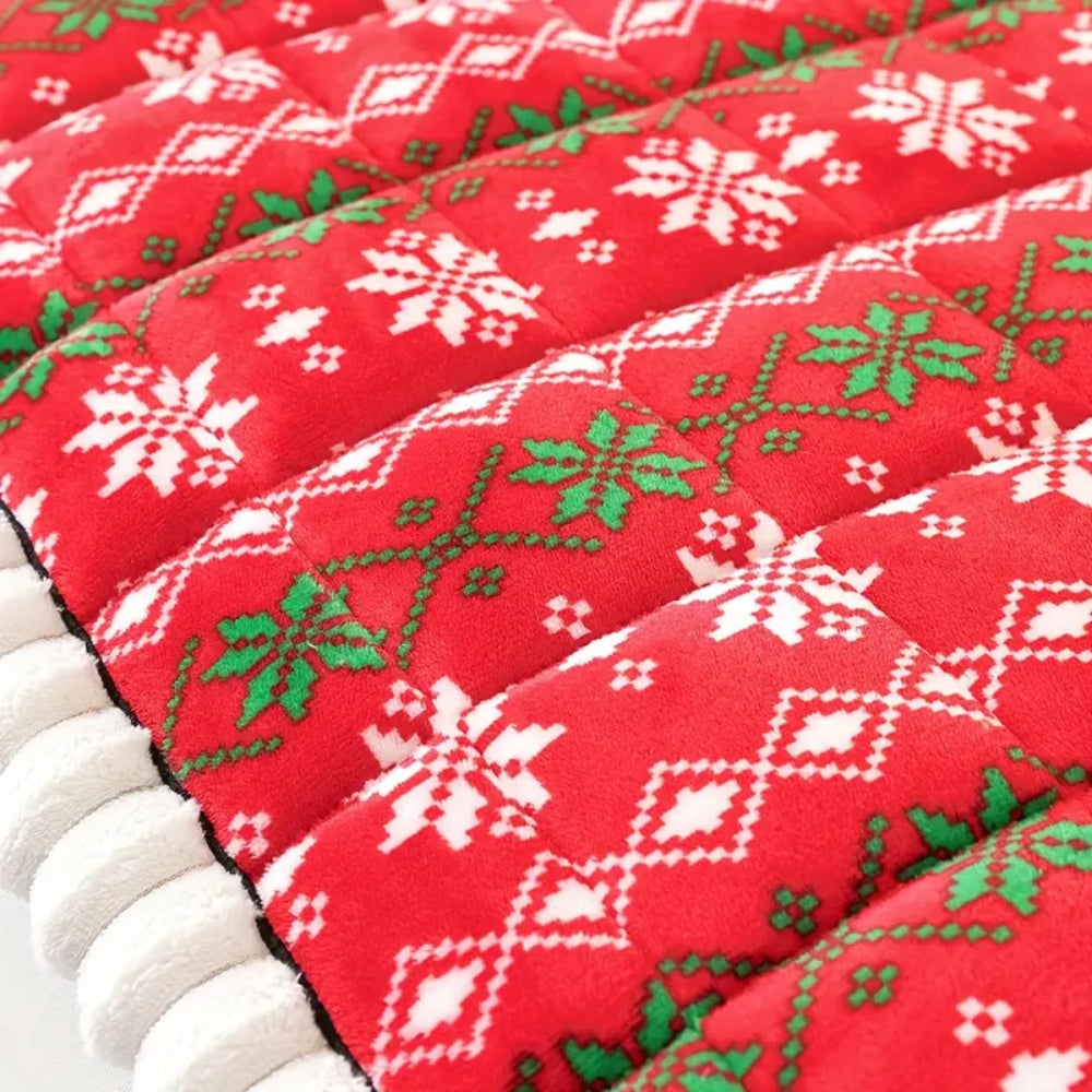 Gesteppte Weihnachts-Sofadecke