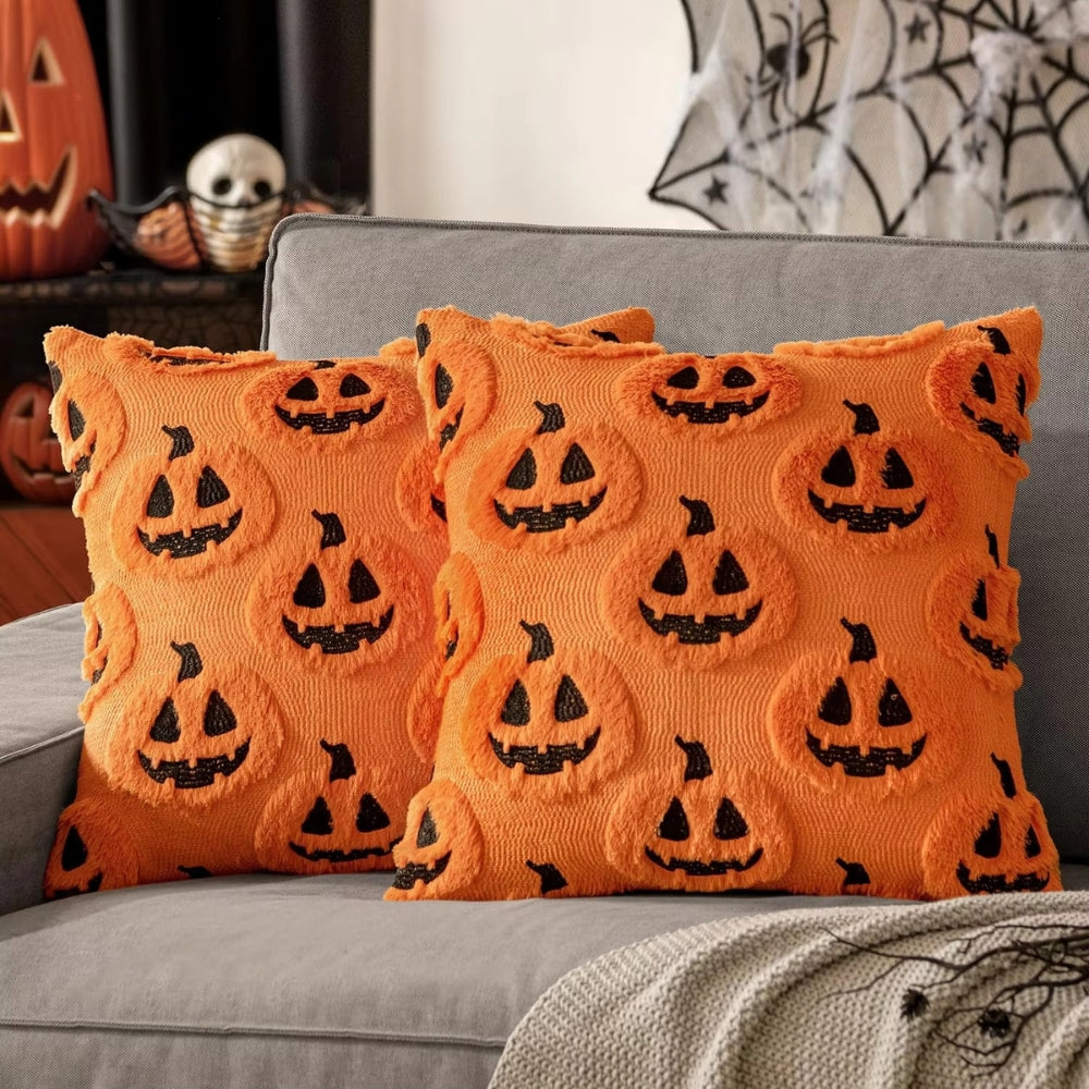 Kissenhülle Halloween mit Kürbismotiv