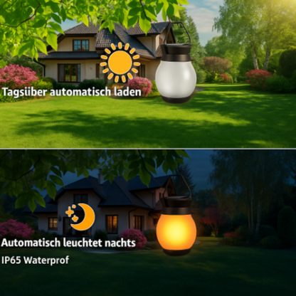 Flamara™ | Solar-Gartenlaterne mit Flammenlicht