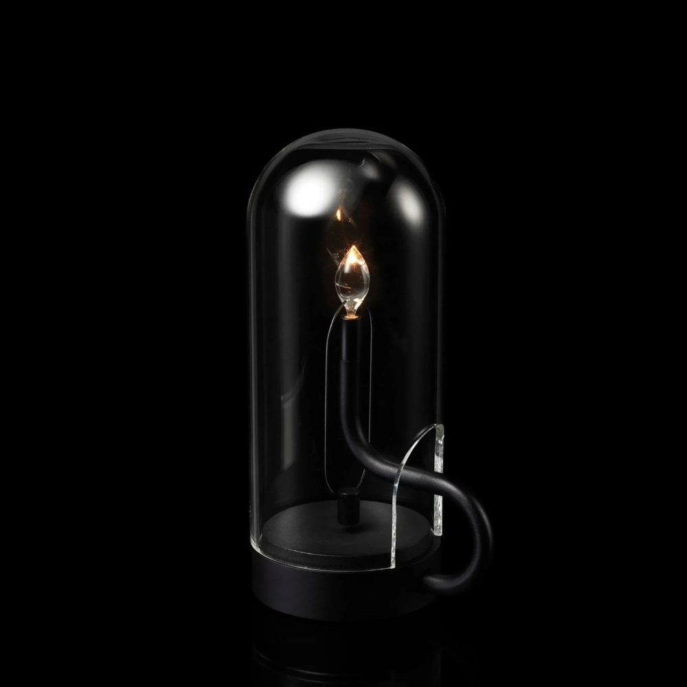 Glasévia™ | Moderne LED-Glas Tischlampe Schwarz