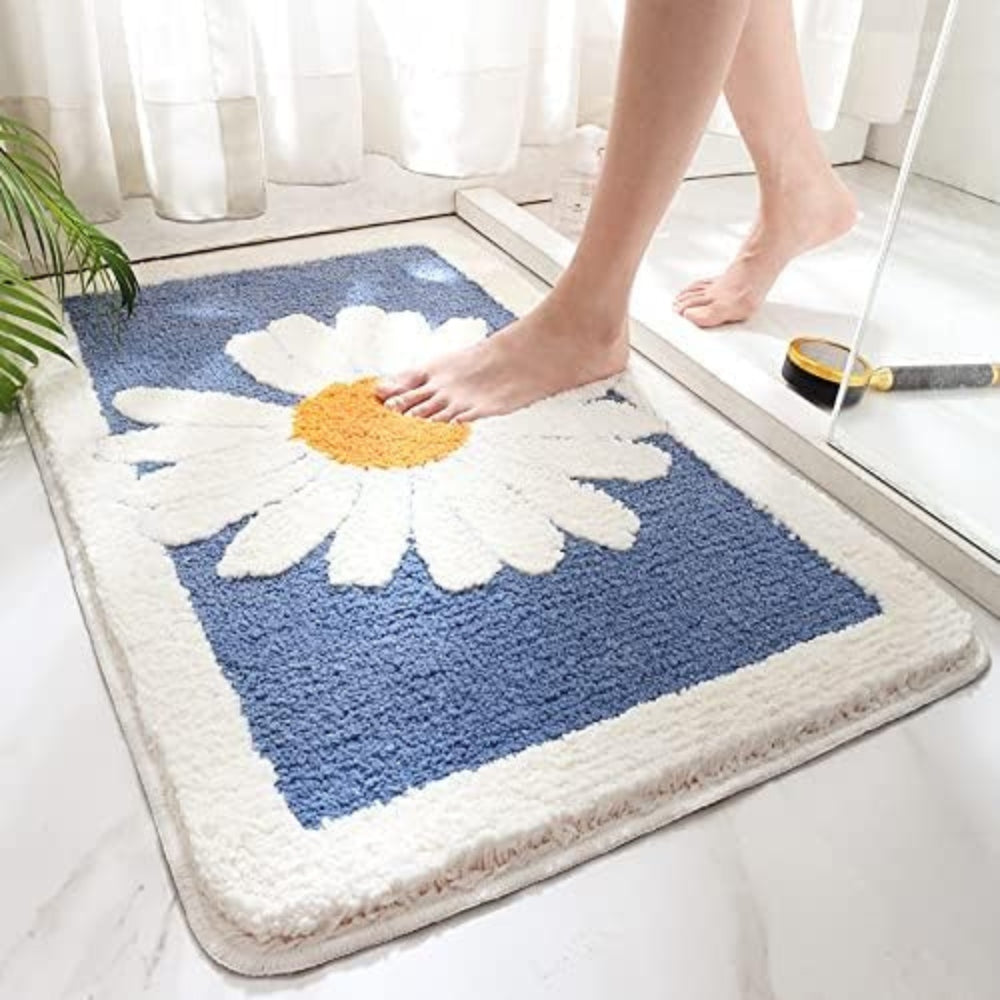 Plüsch-Badematte mit Blumenmuster