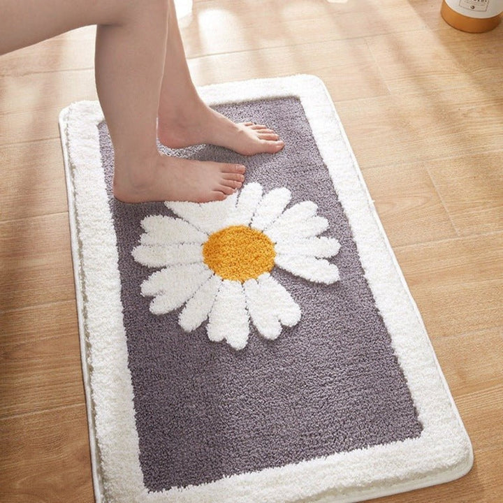 Plüsch-Badematte mit Blumenmuster