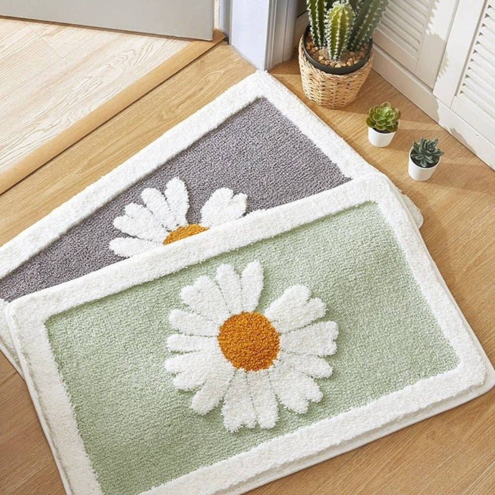 Plüsch-Badematte mit Blumenmuster