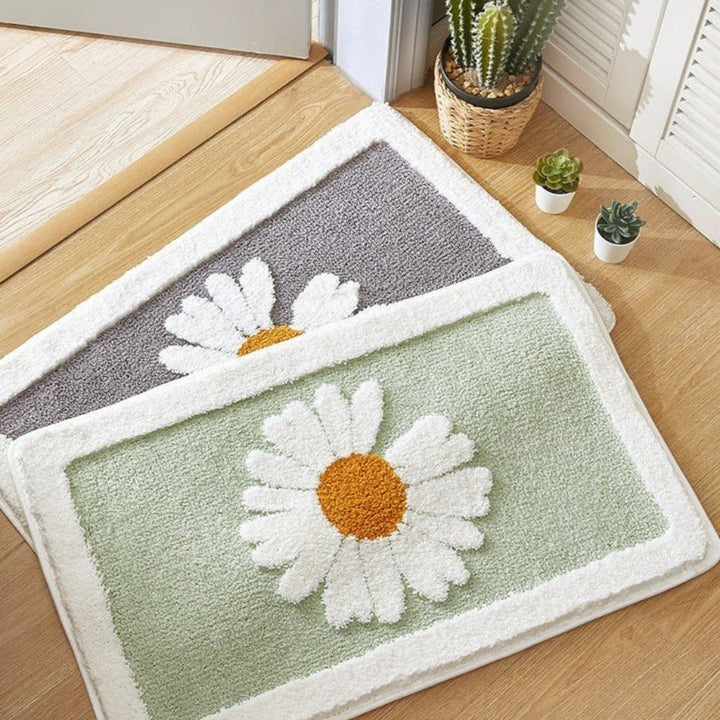 Plüsch-Badematte mit Blumenmuster
