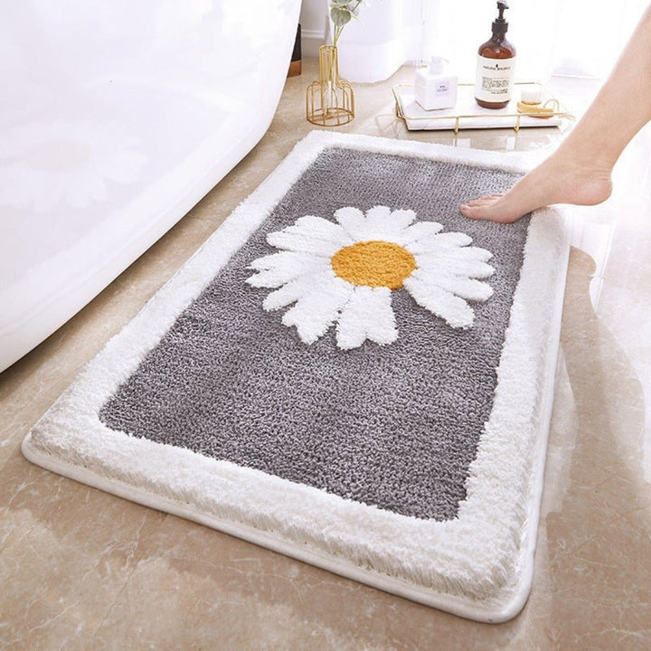 Plüsch-Badematte mit Blumenmuster
