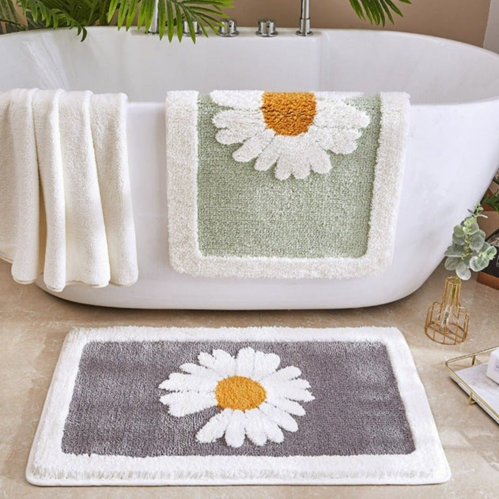 Plüsch-Badematte mit Blumenmuster