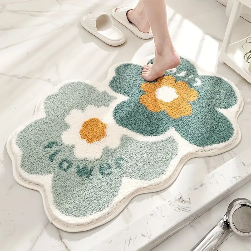 Getuftete Badematte mit Blumenmuster
