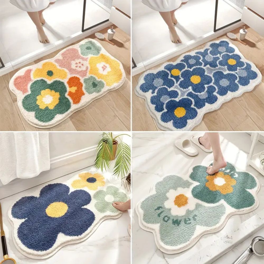 Getuftete Badematte mit Blumenmuster