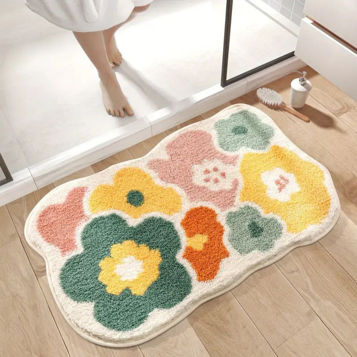Getuftete Badematte mit Blumenmuster