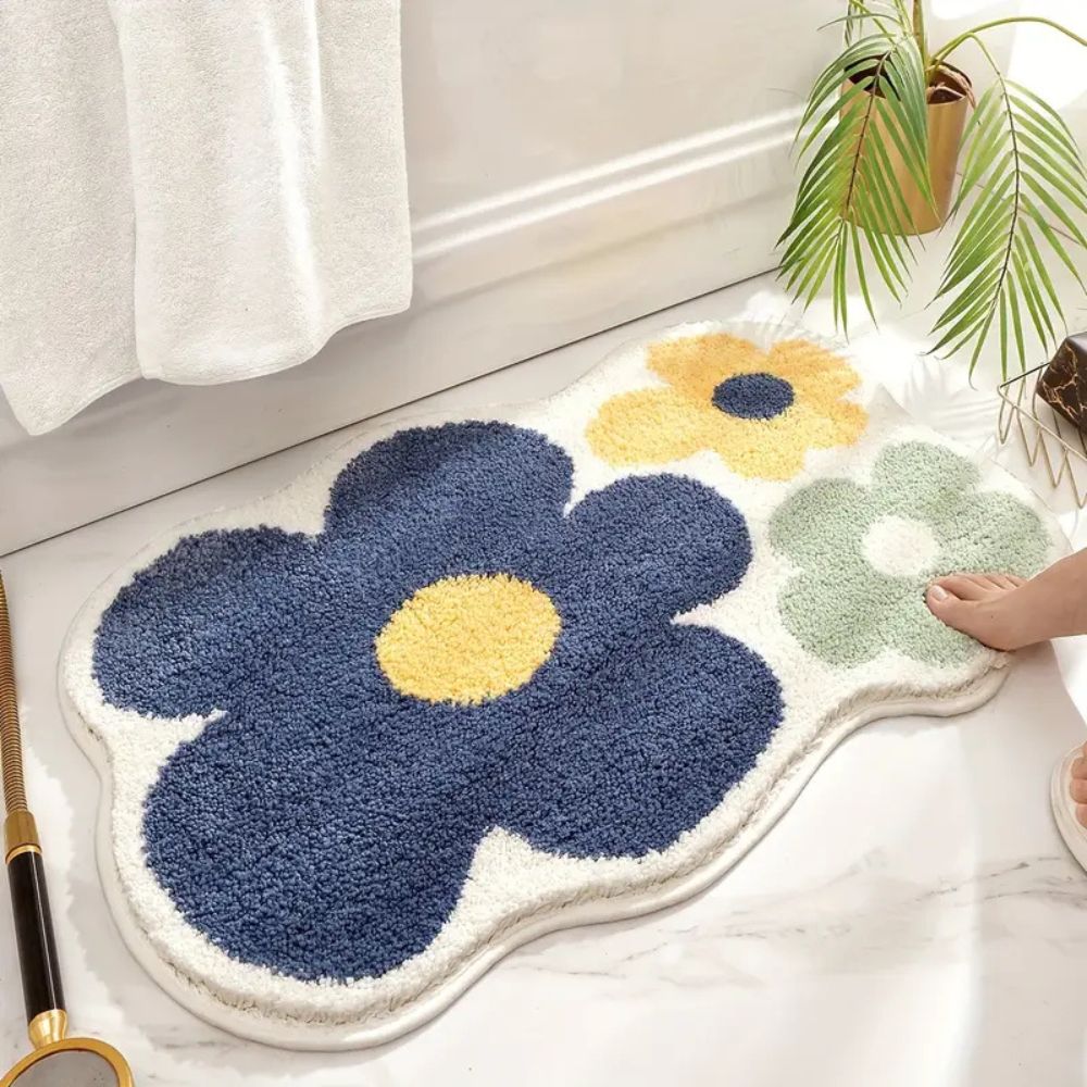 Getuftete Badematte mit Blumenmuster