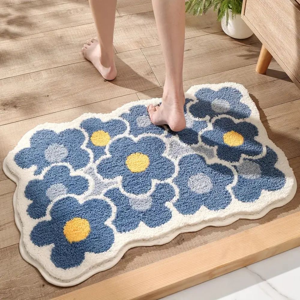 Getuftete Badematte mit Blumenmuster