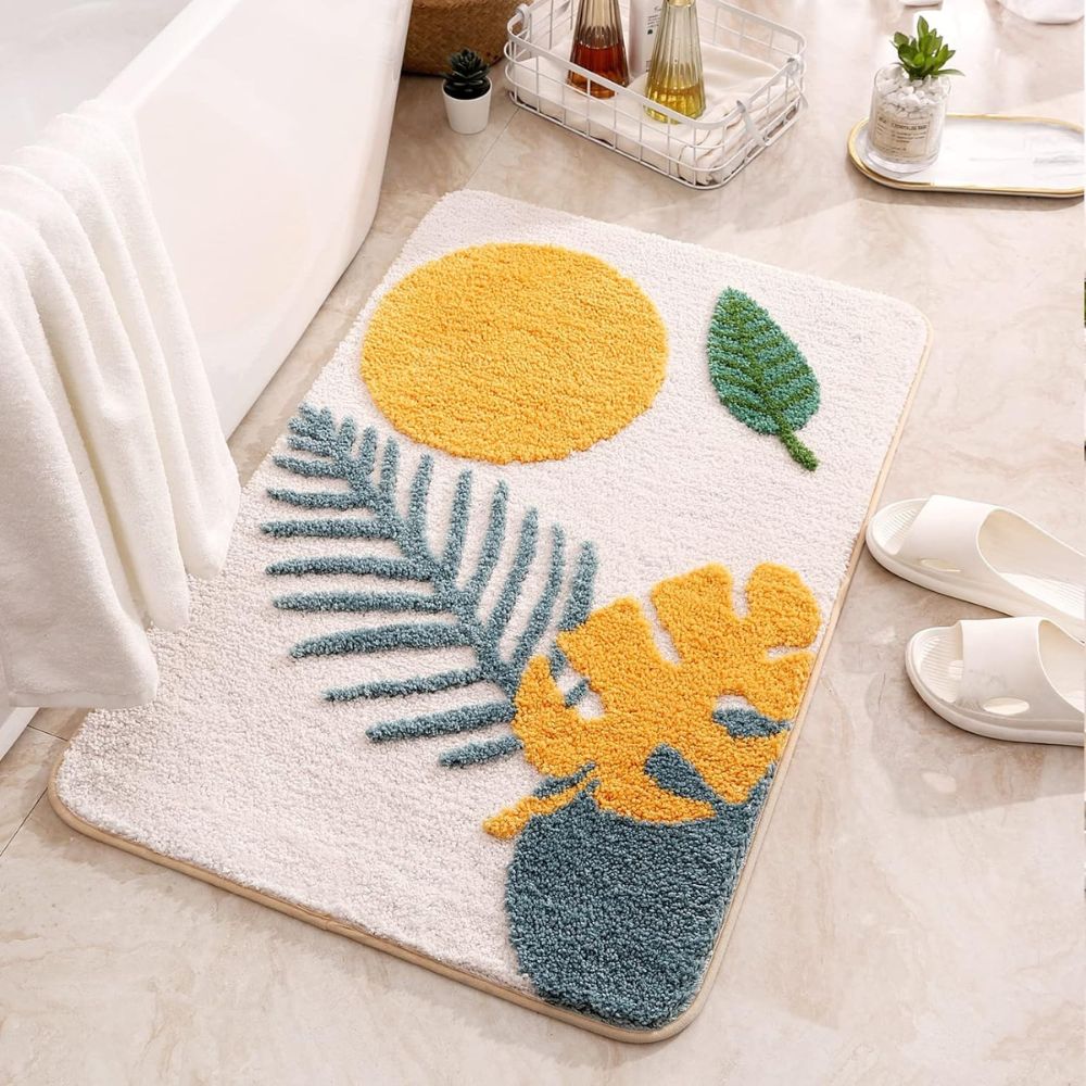 Badematte mit botanischem Muster