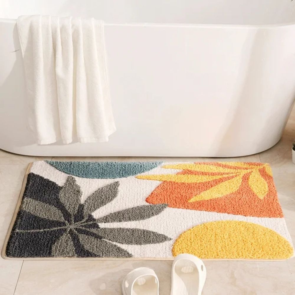 Badematte mit botanischem Muster
