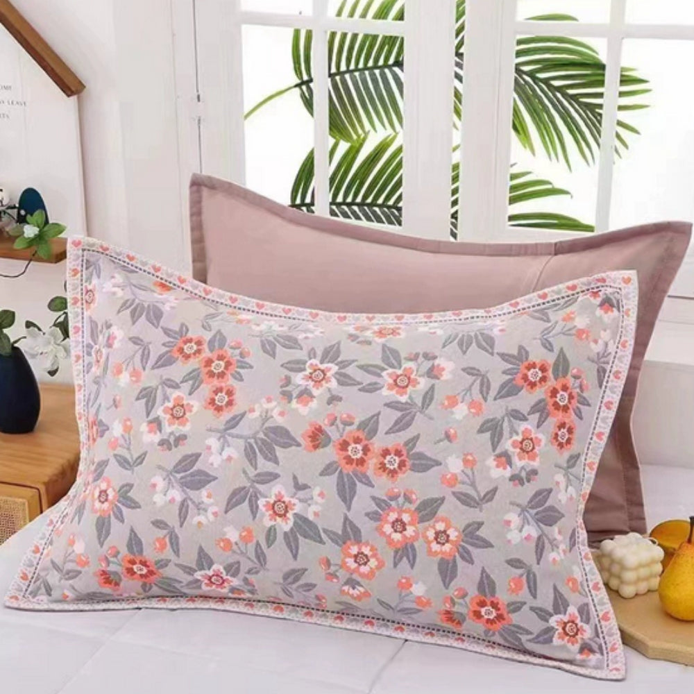 Kissenbezüge aus Baumwolle mit Blumenmuster, 2er-Set