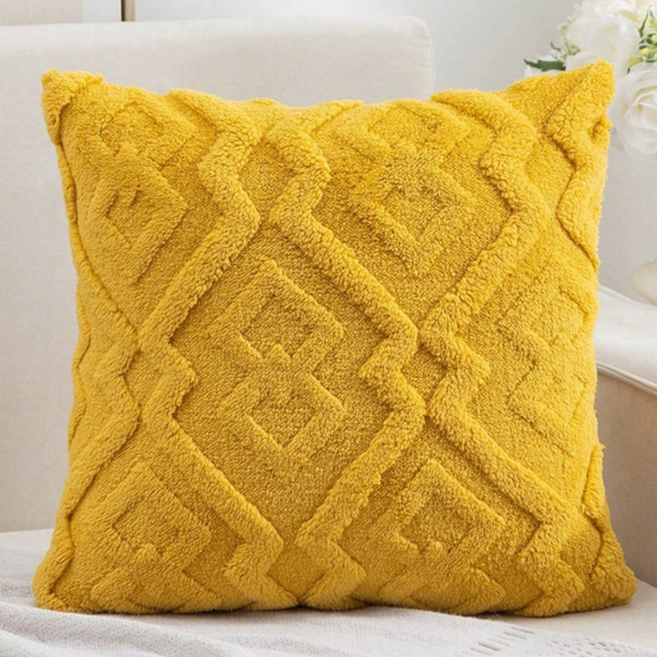 Flauschiger Kissenbezug mit Rautenmuster 45 x 45 cm