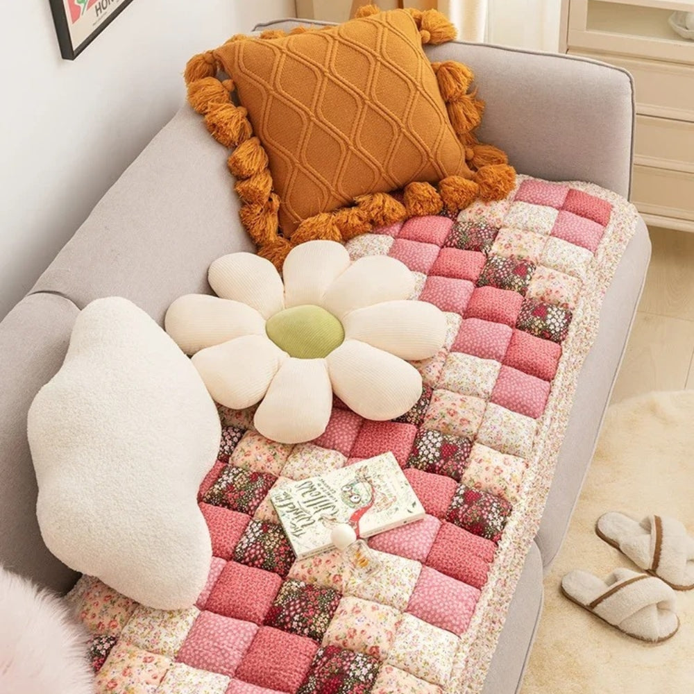 Retro-Sofaüberwurf mit Landhausmuster