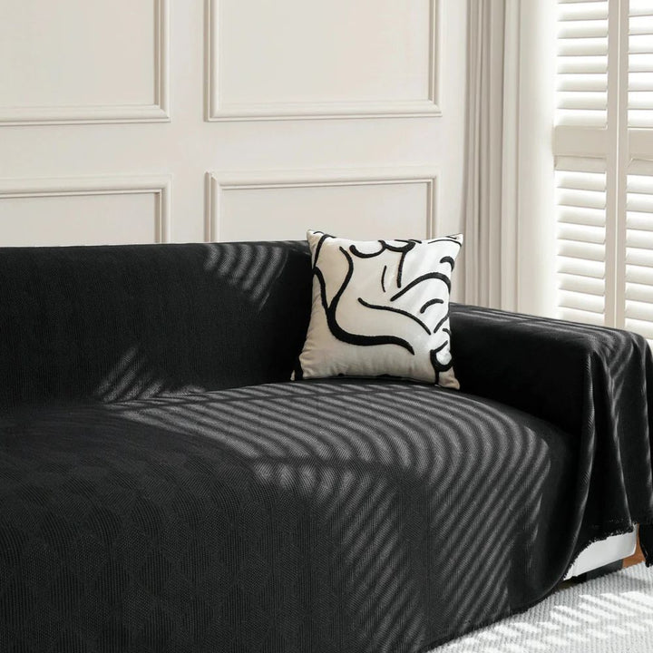 Chenille-Sofaüberwurf mit Rautenmuster