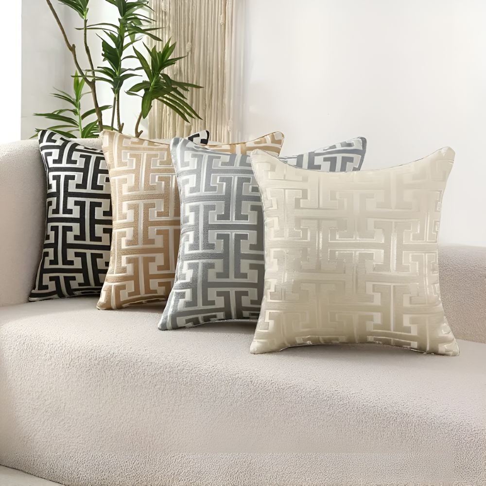Geometrische Jacquard-Kissenhülle 45 x 45 cm – Ansicht 01
