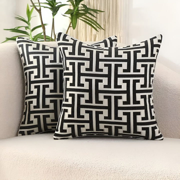 Geometrische Jacquard-Kissenhülle 45 x 45 cm – Ansicht 03