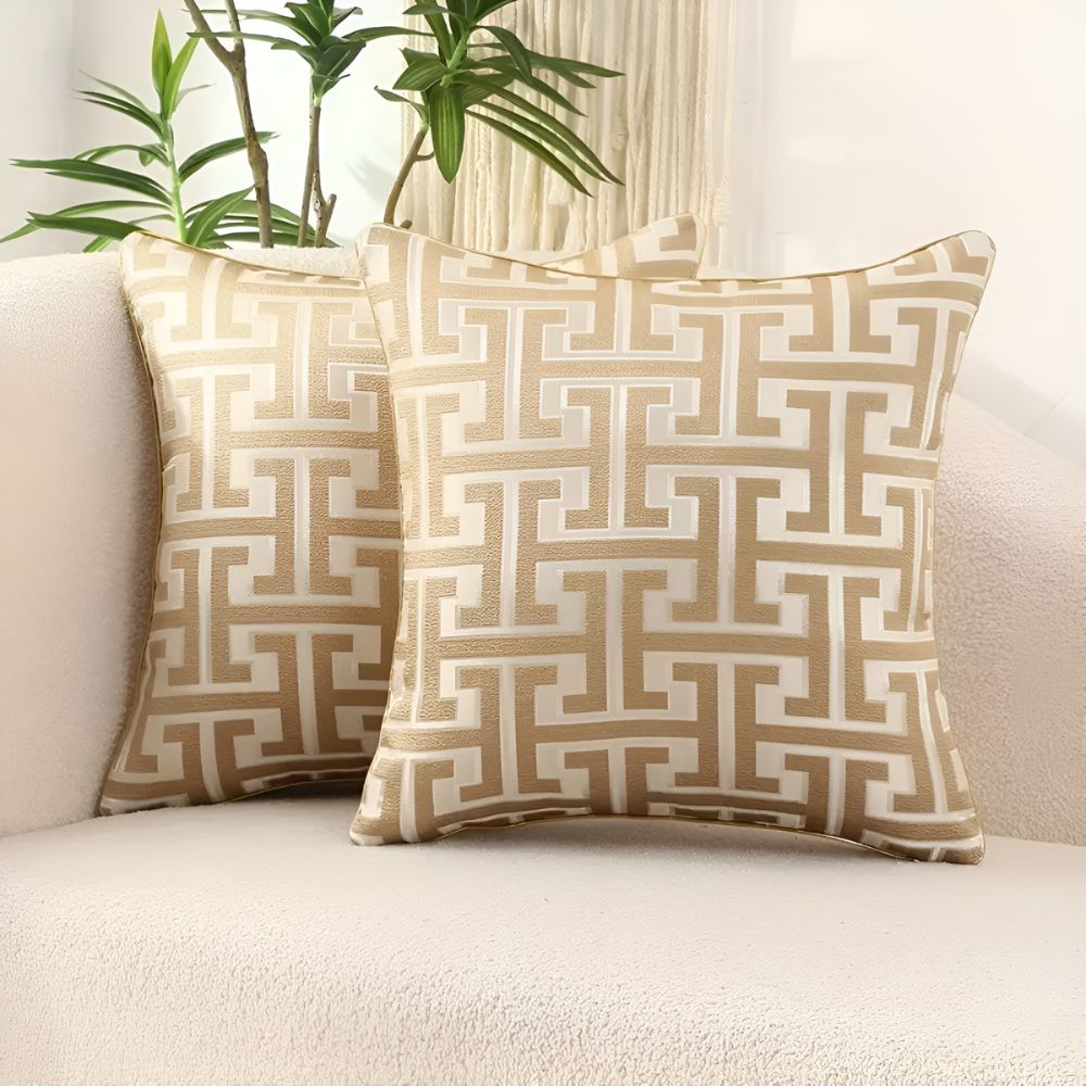 Geometrische Jacquard-Kissenhülle 45 x 45 cm – Ansicht 05