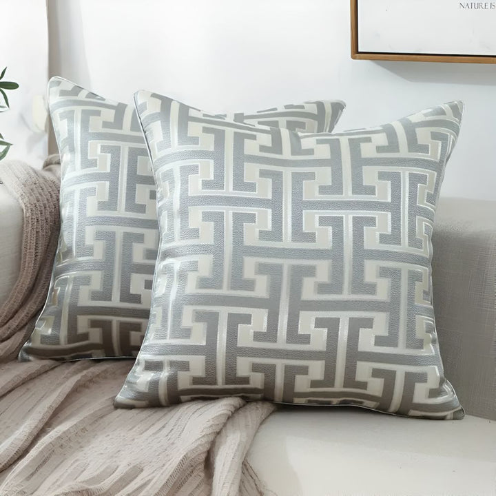 Geometrische Jacquard-Kissenhülle 45 x 45 cm – Ansicht 09