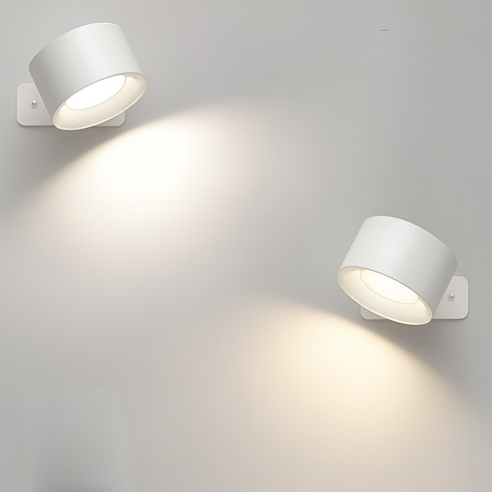 Rotalux™ | Kabellose 360° LED-Wandleuchte Weiße