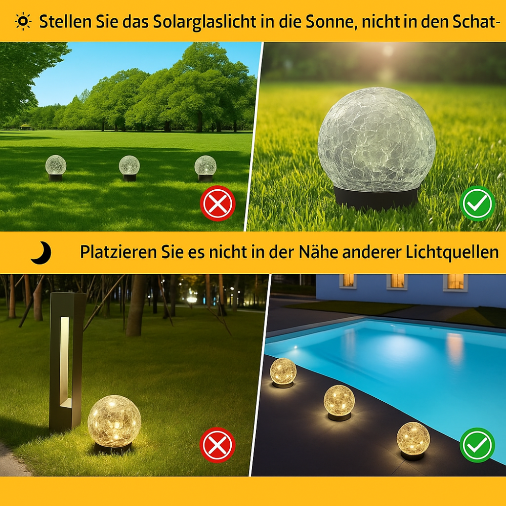 Glimvärme™ | Glas-Solarleuchte für den Garten