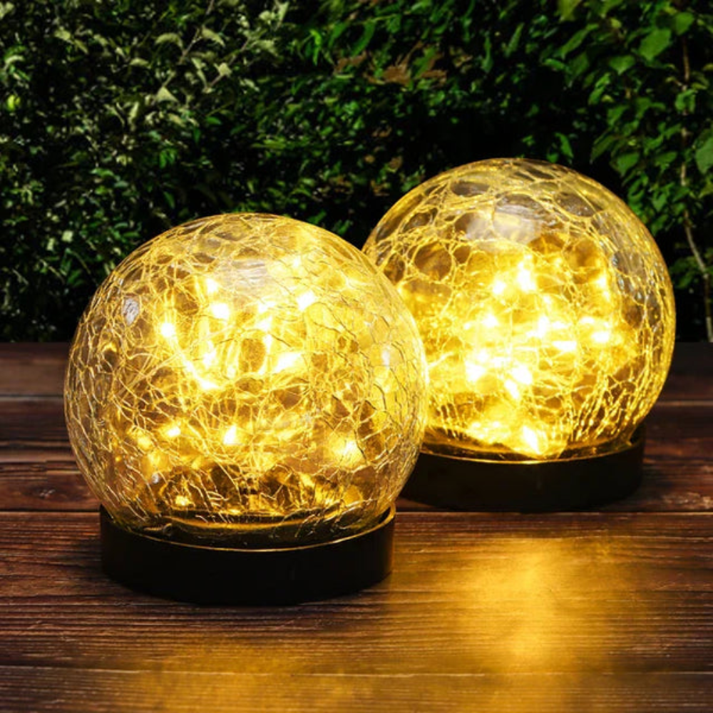 Crackluna™ | LED Solar-Gartenkugelleuchte Warmes Licht