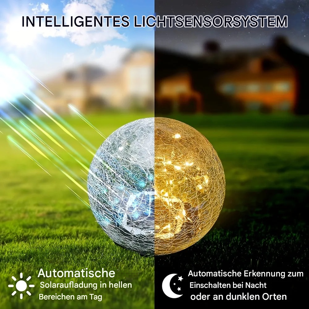 Crackluna™ | LED Solar-Gartenkugelleuchte