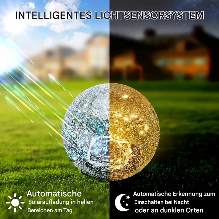 Crackluna™ | LED Solar-Gartenkugelleuchte