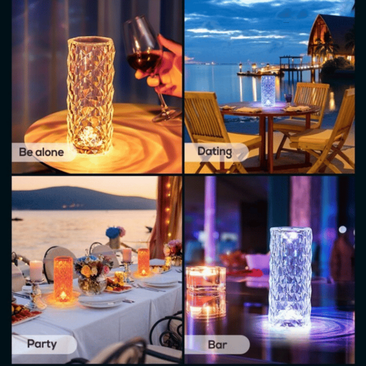 Crystaléa™ | Wiederaufladbare Kristall-LED Tischlampe