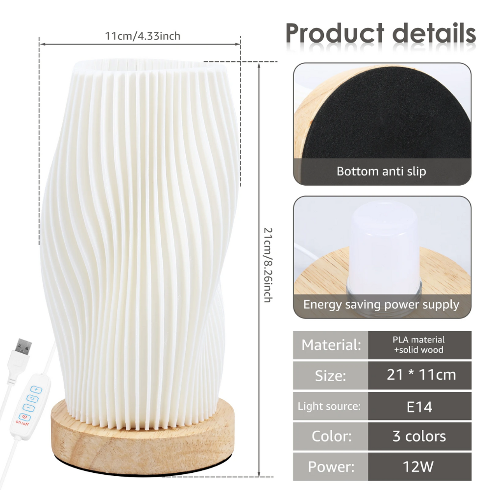 Woodluna™ | Moderne Holz-LED Tischlampe