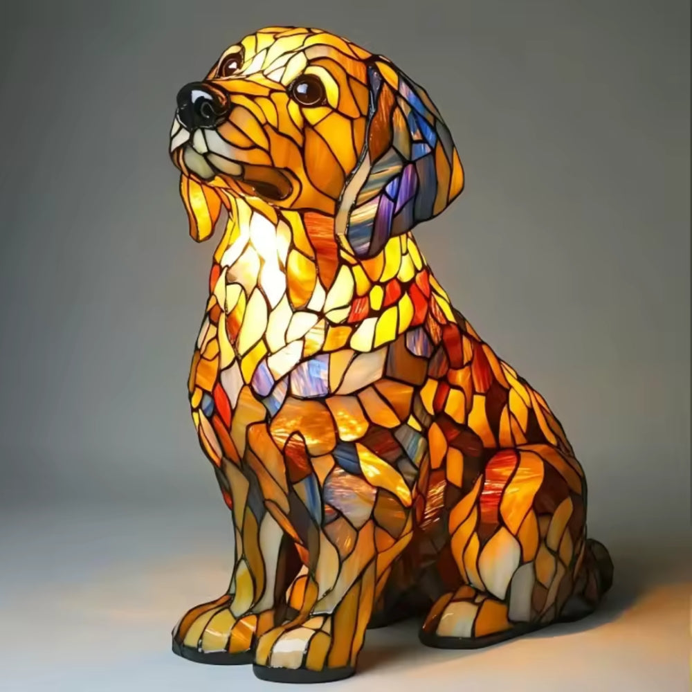 Tiffador™ | Tiffany Hund-Tischlampe Golden Retriever