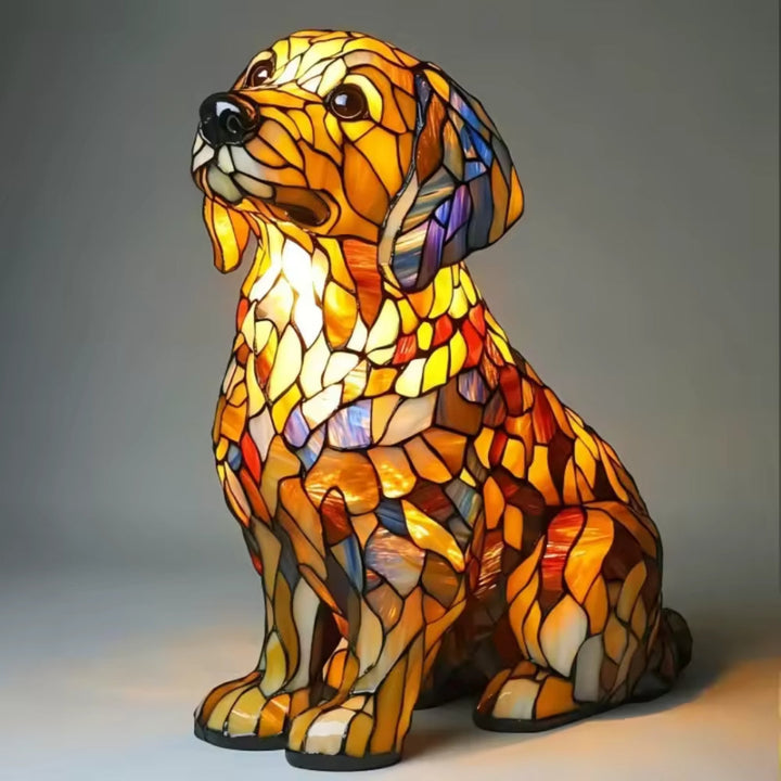 Tiffador™ | Tiffany Hund-Tischlampe Golden Retriever