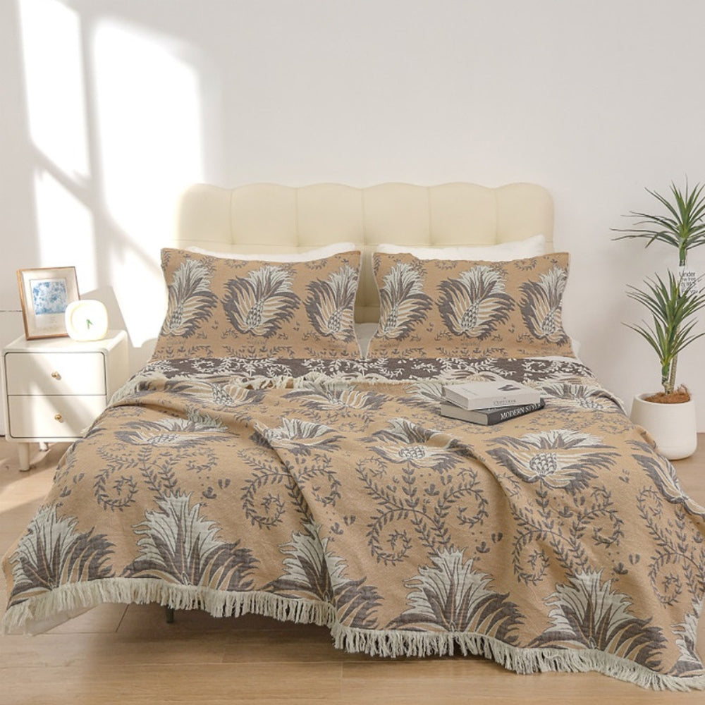 Boho-Decke aus gewebter Baumwolle