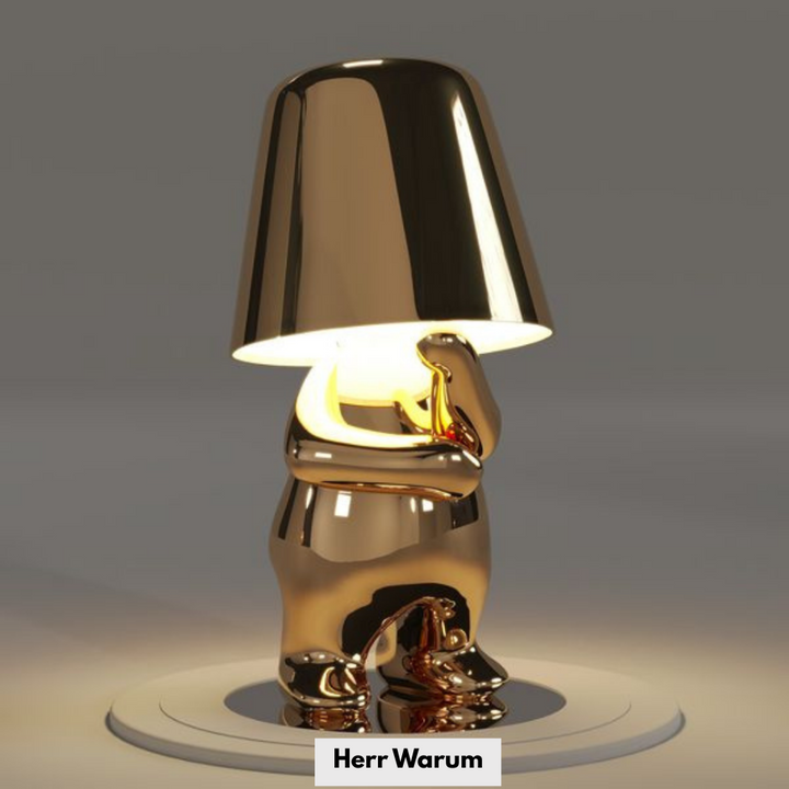 Sculptéra™ | Designer Skulptur-Tischlampe Gold Herr Warum