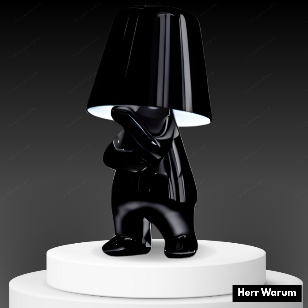 Sculptéra™ | Designer Skulptur-Tischlampe Schwarz Herr Warum