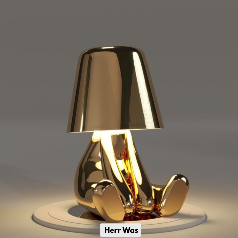 Sculptéra™ | Designer Skulptur-Tischlampe Gold Herr Was