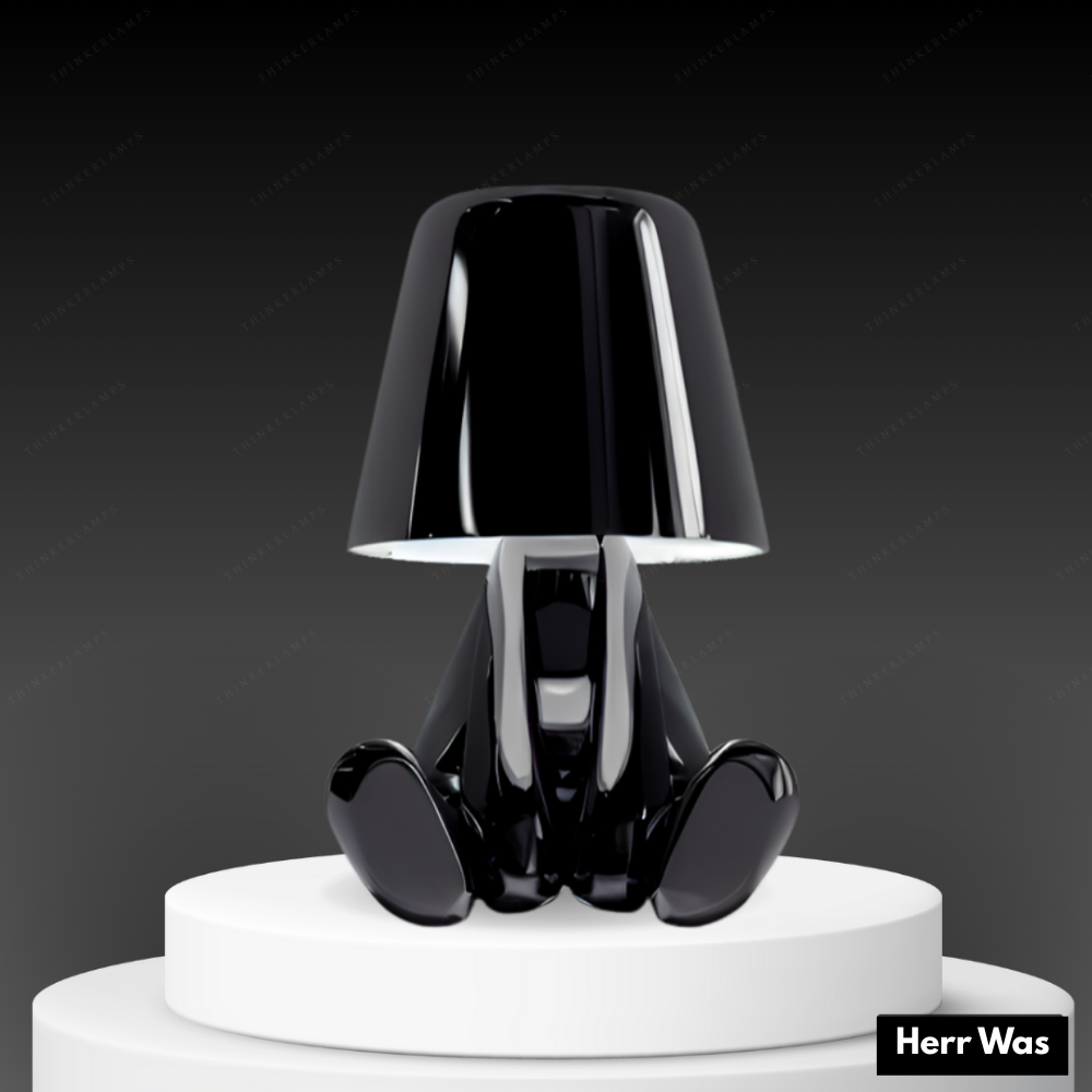Sculptéra™ | Designer Skulptur-Tischlampe Schwarz Herr Was
