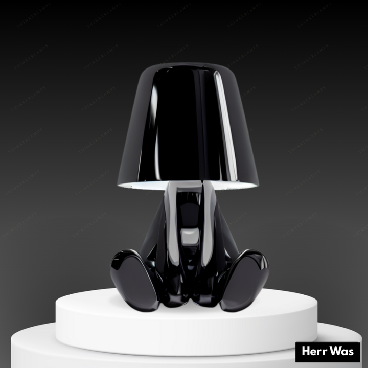 Sculptéra™ | Designer Skulptur-Tischlampe Schwarz Herr Was