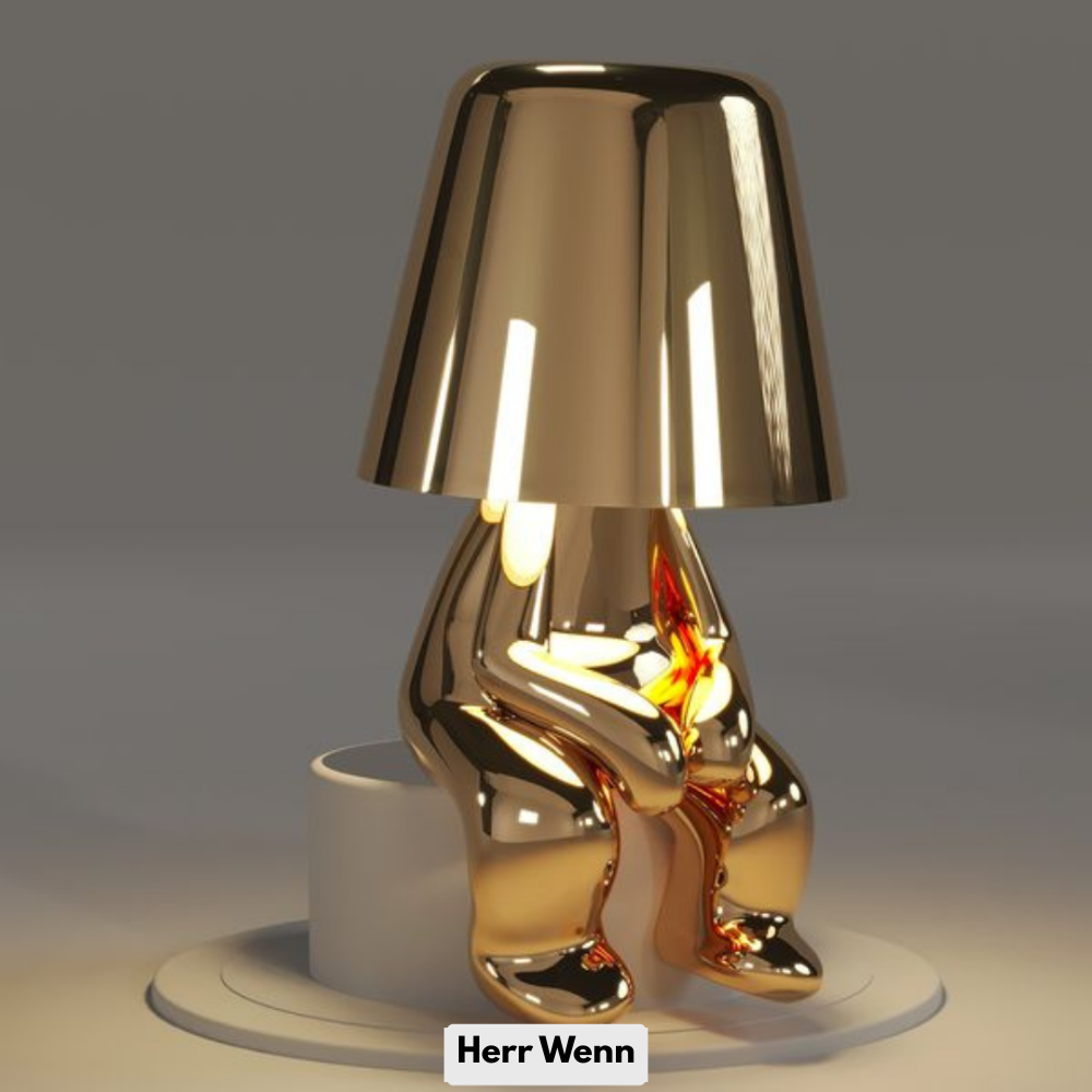 Sculptéra™ | Designer Skulptur-Tischlampe Gold Herr Wenn