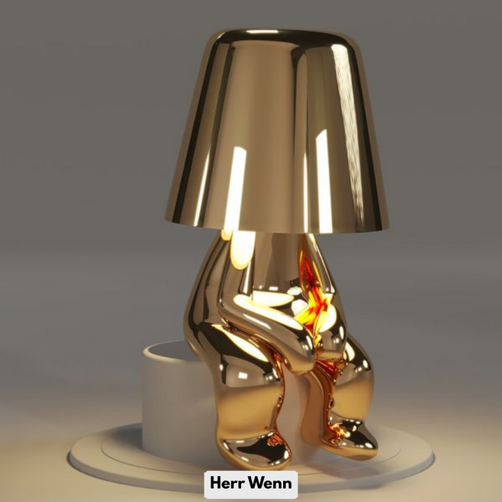 Sculptéra™ | Designer Skulptur-Tischlampe Gold Herr Wenn
