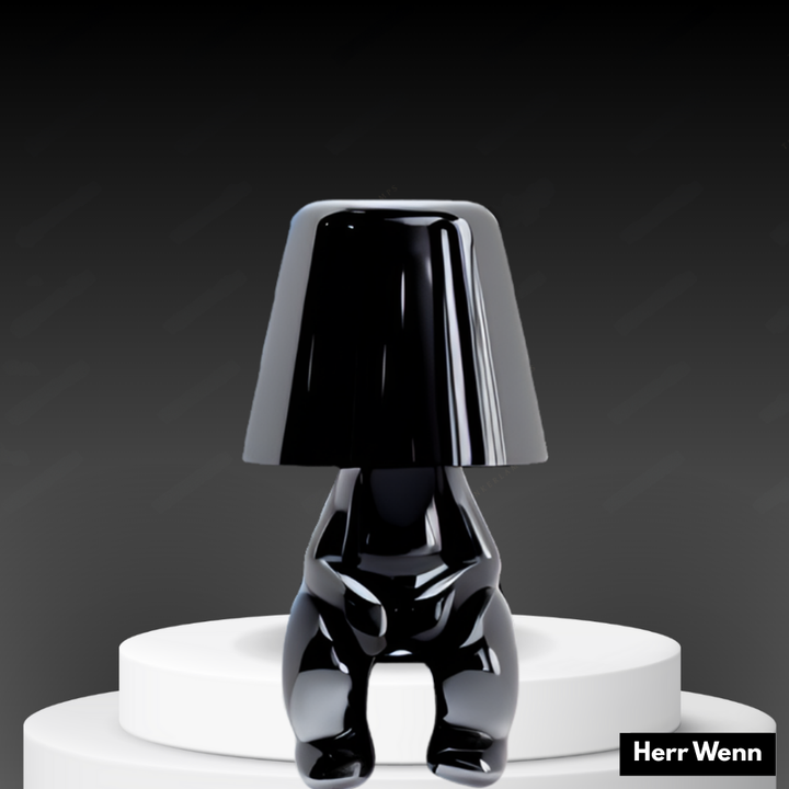 Sculptéra™ | Designer Skulptur-Tischlampe Schwarz Herr Wenn