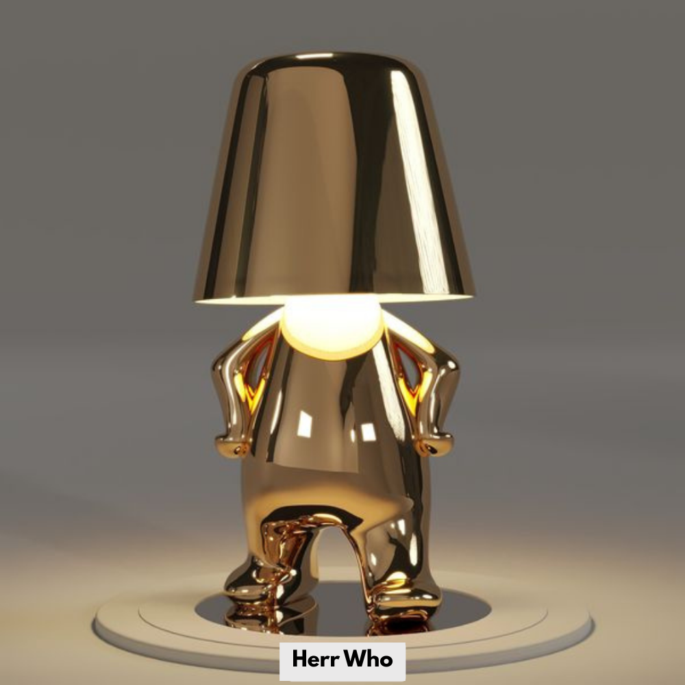 Sculptéra™ | Designer Skulptur-Tischlampe Gold Mr. Who
