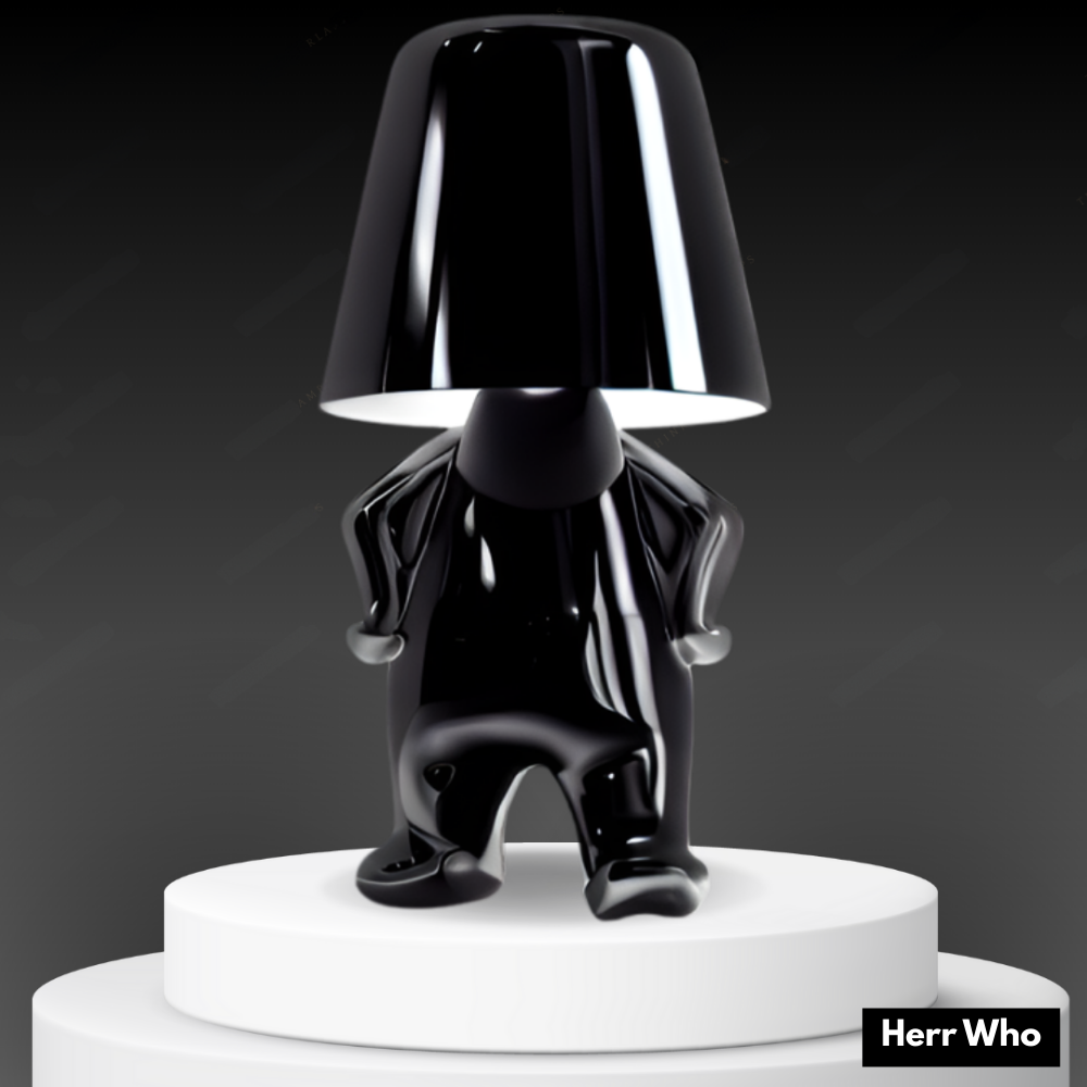 Sculptéra™ | Designer Skulptur-Tischlampe Schwarz Mr. Who