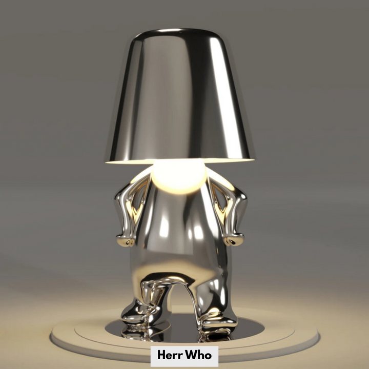 Sculptéra™ | Designer Skulptur-Tischlampe Silber Mr. Who