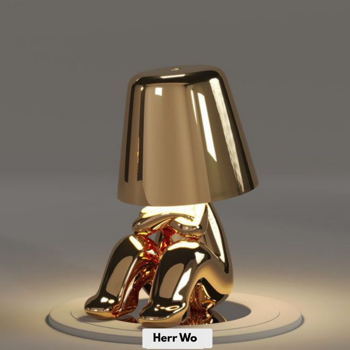 Sculptéra™ | Designer Skulptur-Tischlampe Gold Herr Wo