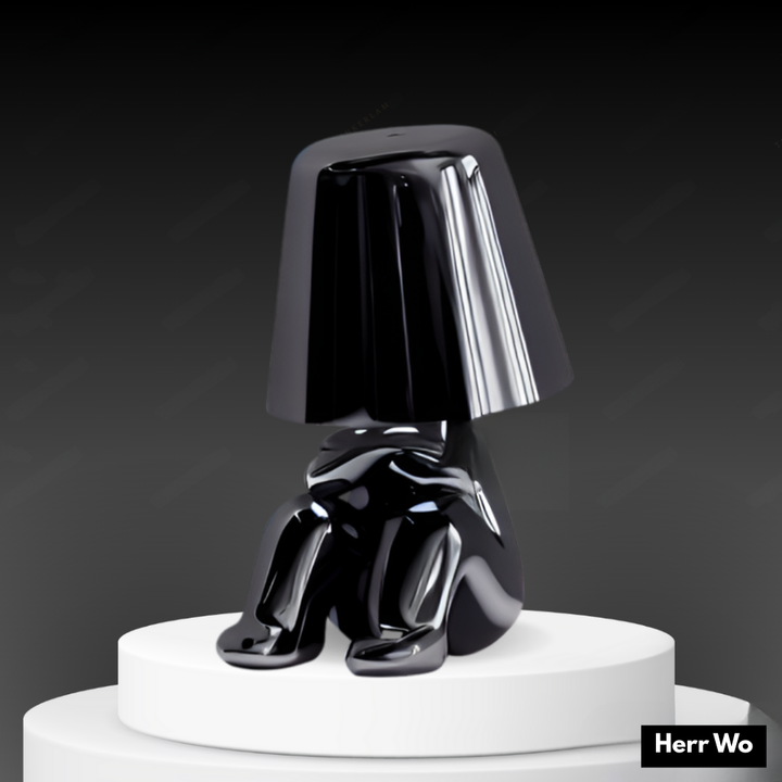 Sculptéra™ | Designer Skulptur-Tischlampe Schwarz Herr Wo