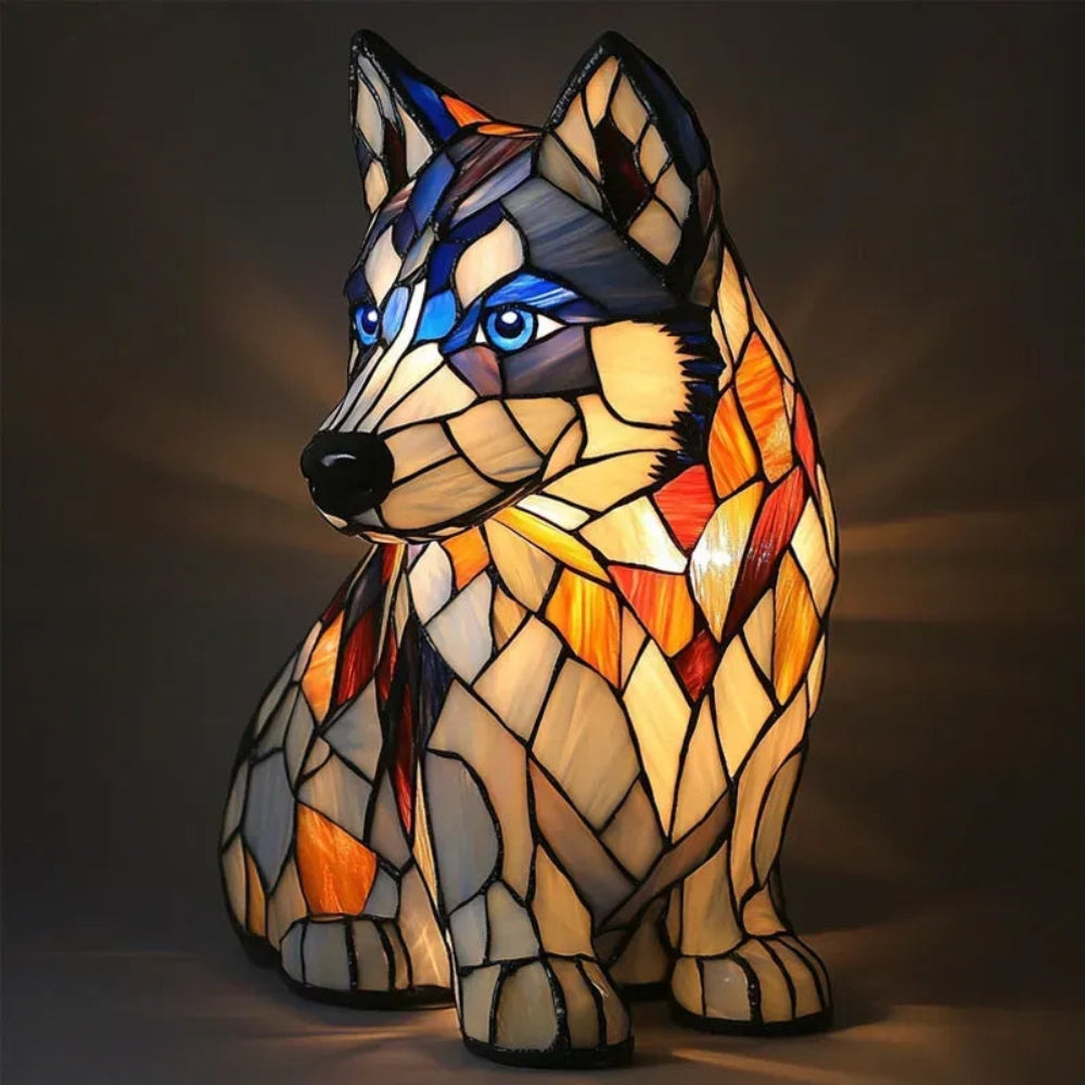 Tiffador™ | Tiffany Hund-Tischlampe Husky