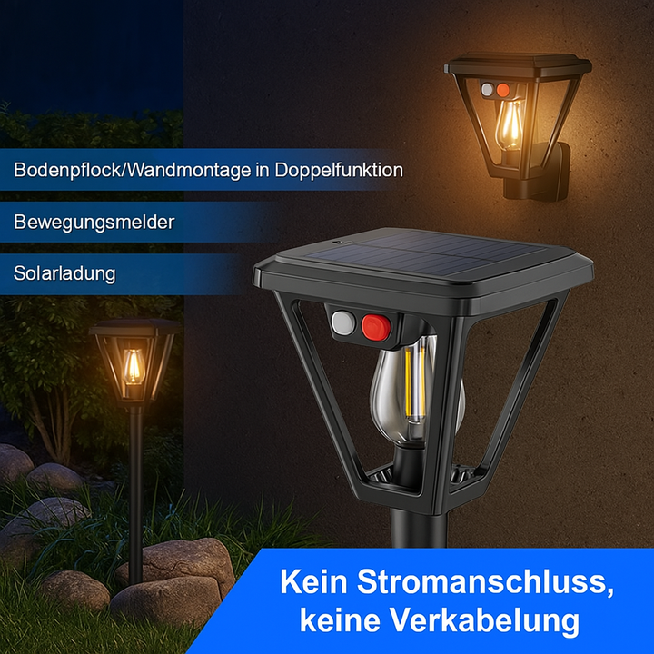 Pathguard™ | Solar-LED Außenleuchte mit Sensor Schwarz